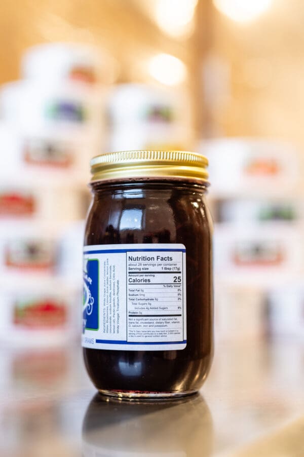 A jar of food with a label on it.